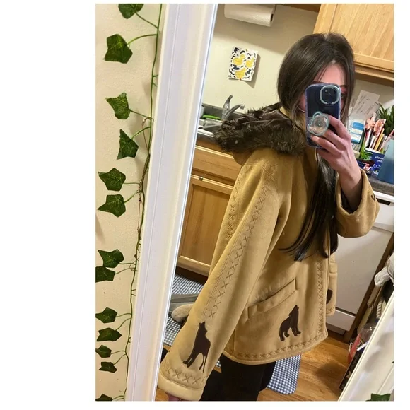 Vintage Coldwater Creek 90s faux fur hooded coat - Picture 11 of 13